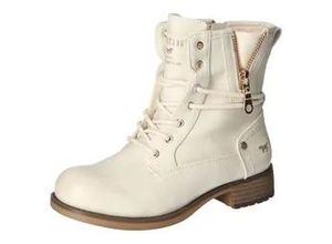 4057651411781 - Winterboots MUSTANG SHOES Gr 38 beige (ecru) Kinder Schuhe Schnürboots Stiefelette Blockabsatz mit Reißverschluss