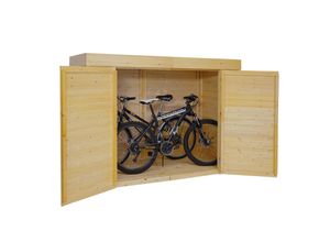 4057651415604 - 2er-Fahrradgarage MCW-H63 Fahrradbox Geräteschuppen Gerätehaus abschließbar 150x204x100cm ~ braun