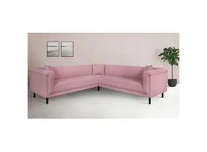 4057651417493 - Ecksofa INOSIGN AGNIA L-Form B T H 244 244 71 cm Sofas Gr B H T 244cm x 715cm x 244cm Struktur fein gleichschenklig rosa incl Zierkissen gleichschenklig auch in Cord