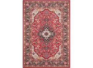 4057651421346 - Teppich NOURISTAN Skazar Isfahan Teppiche Gr B 200 cm + 1 St 9 mm L 290 cm rot (rot schwarz) Kurzflor Orient Teppich Vintage Esszimmer Wohnzimmer Flur