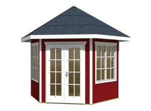 4057651421865 - Holzpavillon SKANHOLZ Almelo rot (schwedenrot) H 354cm Pavillons 350 x 303cm