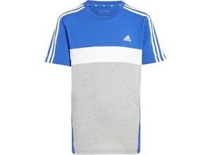 4057651422022 - adidas Tiberio 3-Streifen Colorblock T-Shirt Kinder AETC - selubl mgreyh white 128