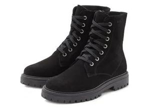 4057651442877 - Stiefelette ELBSAND Gr 39 schwarz Damen Schuhe Schnürboots Reißverschlussstiefel Biker Boots Leder Profilsohle