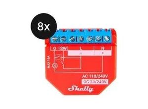 4057651490724 - Shelly Plus 1PM 8er-Set - Smart WLAN BT Unterputz Relais