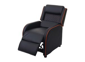 4057651492261 - Fernsehsessel MCW-J27 Relaxsessel Liege Sessel TV-Sessel Kunstleder ~ schwarz-orange