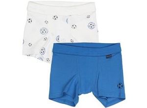 4057651493381 - Schiesser - Boxershorts CLASSICS – FUßBALL 2er Pack in blau weiß Gr92