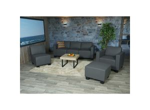 4057651498508 - Modular Sofa-System Couch-Garnitur Moncalieri 3-1-1-1 Kunstleder ~ dunkelgrau