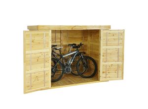 4057651506371 - 2er-Fahrradgarage MCW-H63b Fahrradbox Geräteschuppen Gerätehaus abschließbar FSC-zertifiziert 155x205x107cm ~ braun