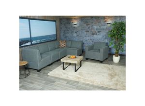 4057651510828 - Modular Sofa-System Couch-Garnitur Moncalieri 6-1 Stoff Textil ~ grau