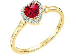 4057651520148 - Goldring FIRETTI Schmuck Geschenk Gold 375 Damenring Goldring Fingerringe Gr 56 Gelbgold 375 1mm bunt (gelbgoldfarben weißgoldfarben kristallweiß rot rot) Damen mit Zirkonia (synth)