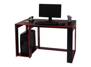 4057651523798 - Schreibtisch MCW-J26 Computertisch Bürotisch 120x60x76cm ~ schwarz-rot