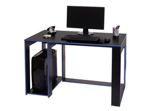 4057651524047 - Schreibtisch MCW-J26 Computertisch Bürotisch 120x60x76cm ~ schwarz-blau