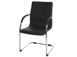 4057651526447 - Esszimmerstuhl Perm Freischwinger Küchenstuhl Lehnstuhl Stuhl Stahl ~ schwarz