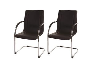 4057651526898 - 2er-Set Esszimmerstuhl Perm Freischwinger Küchenstuhl Lehnstuhl Stuhl Stahl ~ braun