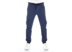 4057651535616 - riverso Cargohose Herren lang Stretch Slim Fit RIVHanno Slim Fit Blau Normaler Bund Reißverschluss W 33