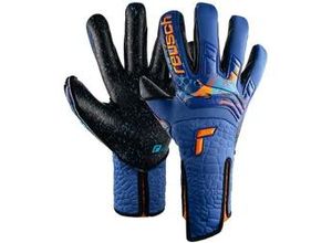 4057651569512 - Torwarthandschuhe REUSCH Attrakt Fusion Strapless AdaptiveFlex Gr 11 blau (blau orange) Damen Handschuhe Sporthandschuhe mit hervorragendem Grip