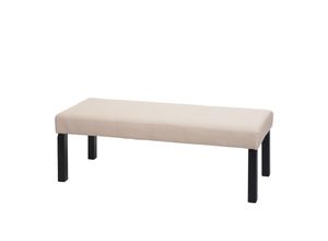 4057651582146 - Sitzbank Polsterbank Bank M37 Kunstleder ~ 120x43x49 cm creme dunkle Beine