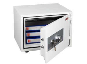 4057651603292 - Tresor MCW-L48 feuerfest (60min) Safe Geldschrank Doppelbolzenverriegelung 44kg Metall 38x50x44cm 19L ~ weiß 4057651603292 - Tresor MCW-L48 feuerfest (60min) Safe Geldschrank Doppelbolzenverriegelung 44kg Metall 38x50x44cm 19L ~ weiß
