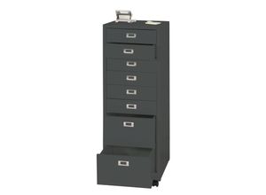 4057651608839 - Rollcontainer MCW-L49 Schubladenschrank Stahlschrank Aktenschrank Metall 115x40x41cm 8 Schubladen ~ dunkelgrau