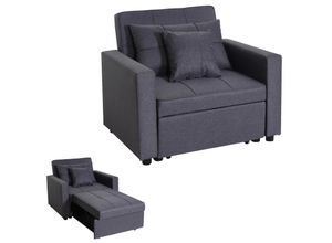 4057651610931 - Schlafsessel MCW-L90 Klappsessel Schlafsofa Gästebett Relaxsessel Liegefläche 197x103cm Stoff Textil ~ dunkelgrau