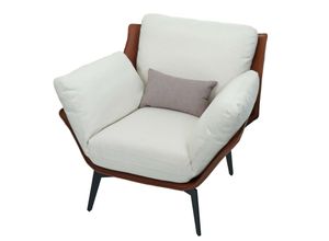 4057651617329 - Sessel MCW-L82 Lounge-Sessel Cocktailsessel Polstersessel Relaxsessel Kunstleder Stoff Textil Metall ~ dunkelbraun