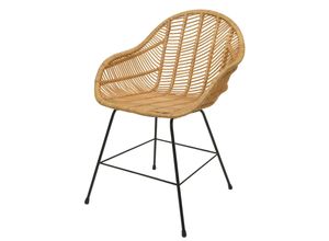 4057651618753 - Esszimmerstuhl MCW-M28 Küchenstuhl Korbstuhl Rattansessel Rattanstuhl Stuhl Kubu Rattan Metall