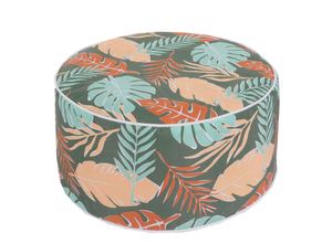 4057651640228 - Sitzhocker MCW-G31 Pouf Sitzkissen Sitzsack Gartenhocker aufblasbar In- Outdoor Spun Poly 29x55cm ~ Blatt-Design