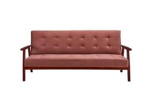 4057651643809 - Schlafsofa SALESFEVER Sofas Gr B H T 190 cm x 81 cm x 85 cm Samtoptik Samtvelours rosa (rose) Einzelsofas