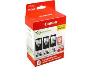 4057651644042 - 3 Canon Tinten 3712C012 Photo Value Pack 2 x PG-560XL + 1 x CL-561XL 4-farbig + Papier