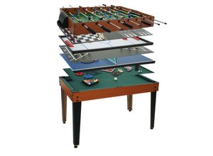 4057651650654 - Tischkicker MCW-M33 Spieltisch Tischtennis Tischfußball Billard Hockey Backgammon 15in1 Multiplayer MDF 80x123x101cm