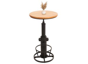 4057651652351 - Bartisch MCW-N20 Bistrotisch Thekentisch höhenverstellbar drehbar Fußablage Industrial Massiv-Holz Ø 61 cm ~ natur 4057651652351 - Bartisch MCW-N20 Bistrotisch Thekentisch höhenverstellbar drehbar Fußablage Industrial Massiv-Holz Ø 61 cm ~ natur