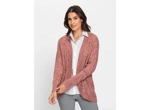 4057651655956 - Cardigan INSPIRATIONEN Gr 38 rot (rosenholz meliert) Damen 100% Polyacryl meliert Strickjacken