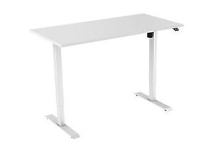 4057651664569 - euroseats White Rechteckig Elektrisch Höhenverstellbar Sitz-Stehschreibtisch Holz Metall Weiß 1400 x 800 x 750 - 1235 mm