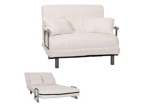 4057651692739 - Schlafsessel MCW-K29 Klappsessel Schlafsofa Gästebett Liegefläche 190x100cm Stoff Bouclé (500g m²) ~ creme