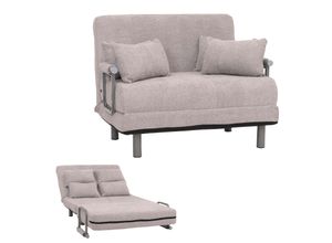 4057651692791 - Schlafsessel MCW-K29 Klappsessel Schlafsofa Gästebett Liegefläche 190x100cm Stoff Bouclé (500g m²) ~ grau