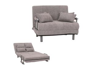 4057651692821 - Schlafsessel MCW-K29 Klappsessel Schlafsofa Gästebett Liegefläche 190x100cm Stoff Bouclé (500g m²) ~ dunkelgrau