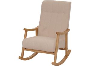 4057651704647 - - Schaukelstuhl 862 Relaxsessel Holz mvg Stoff Textil Bouclé (450g m²) beige Gestell natur