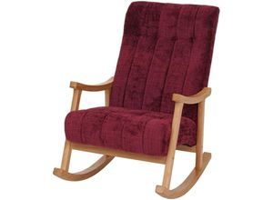 4057651705033 - - Schaukelstuhl 857 Relaxsessel Holz mvg Stoff Textil Chenille (465g m²) bordeaux Gestell natur