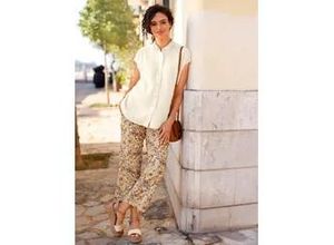 4057651712871 - Hemdbluse INSPIRATIONEN Damen Gr 52 beige (champagner) 100% Baumwolle unifarben Kurzarm Blusen