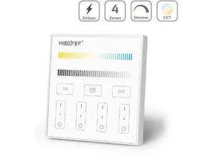 4057651788197 - MiBoxer CCT Wandschalter 4 Zonen Einbau Dimmen Schalten Farbsteuerung 230V Ansch