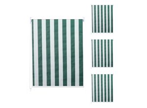 4057651792347 - 4er-Set Rollo MCW-D52 Fensterrollo Seitenzugrollo Jalousie 100x160cm Sonnenschutz blickdicht ~ grün weiß