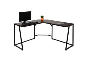 4057651801438 - Eck-Schreibtisch MCW-K66 Computertisch Arbeitstisch MVG-zertifiziert 76x140x140cm MDF Metall ~ dunkelbraun