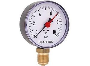 4057651801568 - Afriso Manometer 0-6 bar senkrecht 63563 Gehäuse 80mm Durchmesser 1 2 Anschluss