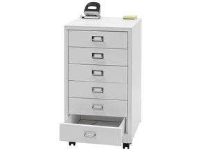 4057651801612 - Rollcontainer MCW-L49 Schubladenschrank Stahlschrank Aktenschrank Metall 75x40x41cm 6 Schubladen ~ weiß