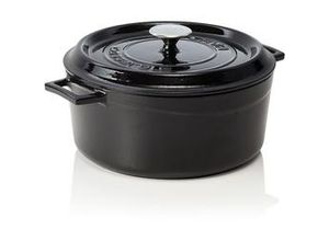 4057651801971 - Gastro LAVA Casseroles round  schwarz emaillierter Bräter Gusseisen 29 x 125 cm