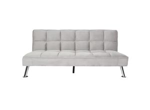 4057651805986 - Sofa MCW-K21 Klappsofa Couch Schlafsofa Nosagfederung Schlaffunktion Liegefläche 187x107cm ~ Samt grau