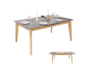4057651811239 - Esszimmertisch MCW-M57 Esstisch Massiv-Holz Laminat Melamin 160-200x90cm ausziehbar Marmor Stein-Optik helle Beine 4057651811239 - Esszimmertisch MCW-M57 Esstisch Massiv-Holz Laminat Melamin 160-200x90cm ausziehbar Marmor Stein-Optik helle Beine