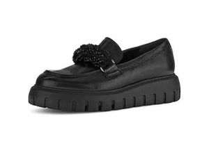 4057651845937 - Loafer GABOR Gr 37 schwarz Damen Nappaleder unifarben Schuhe Slipper Schlupfschuh Halbschuh mit schmuckverziertem Flechtriegel