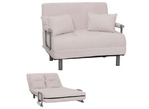 4057651852171 - Schlafsessel MCW-K29 Klappsessel Schlafsofa Gästebett Liegefläche 190x100cm Stoff Cord (330g m²) ~ creme-weiß