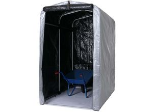 4057651857473 - Gerätehaus MCW-N61 Gartenschuppen Geräteschuppen Gartenhaus Alu UV-Schutz wasserfest 201x121x201cm ~ silber